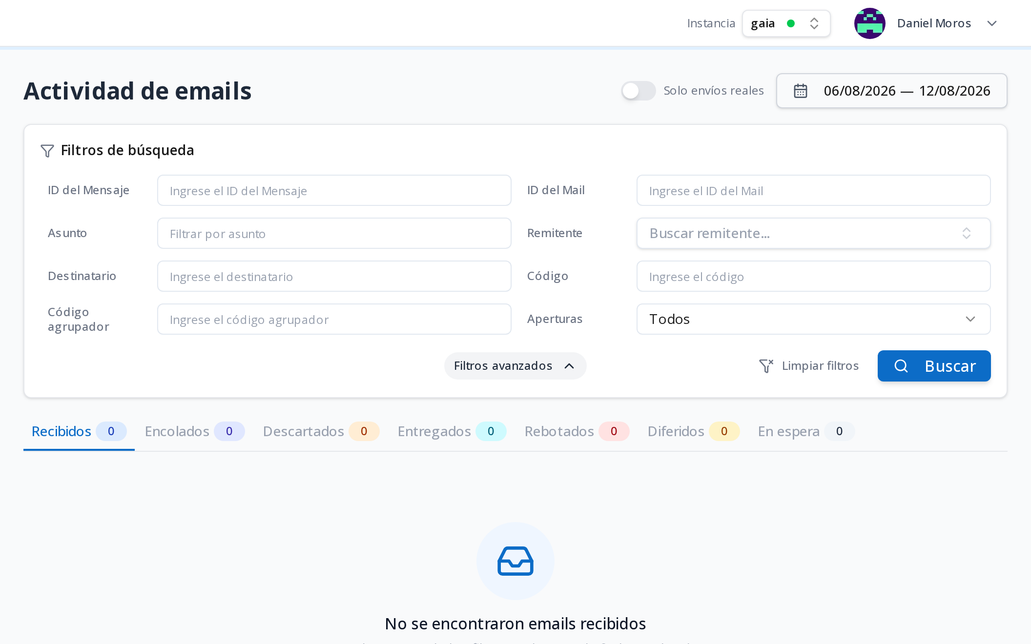 Fidelizador: filtra la actividad de envíos