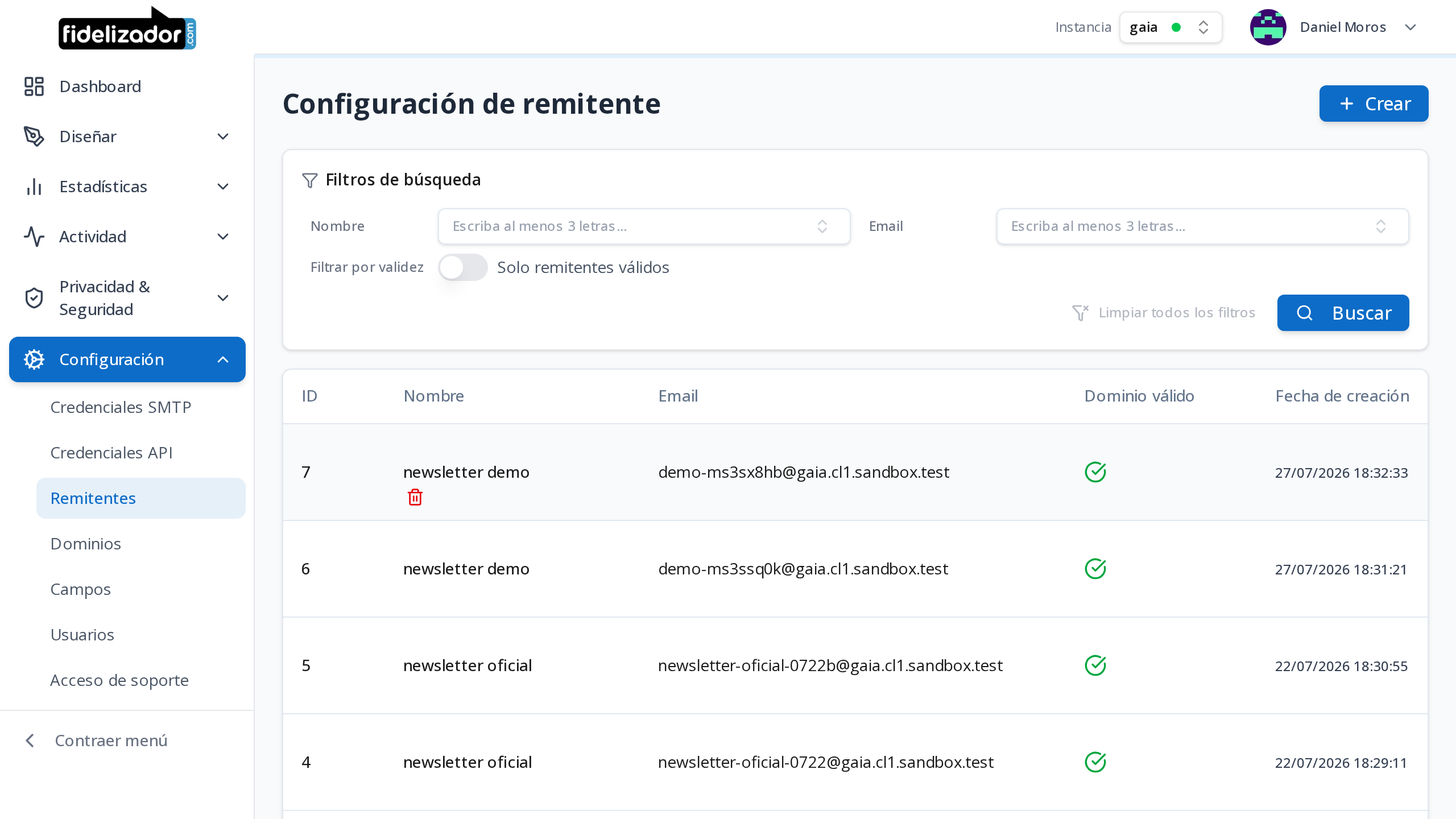 Fidelizador: gestiona tus remitentes