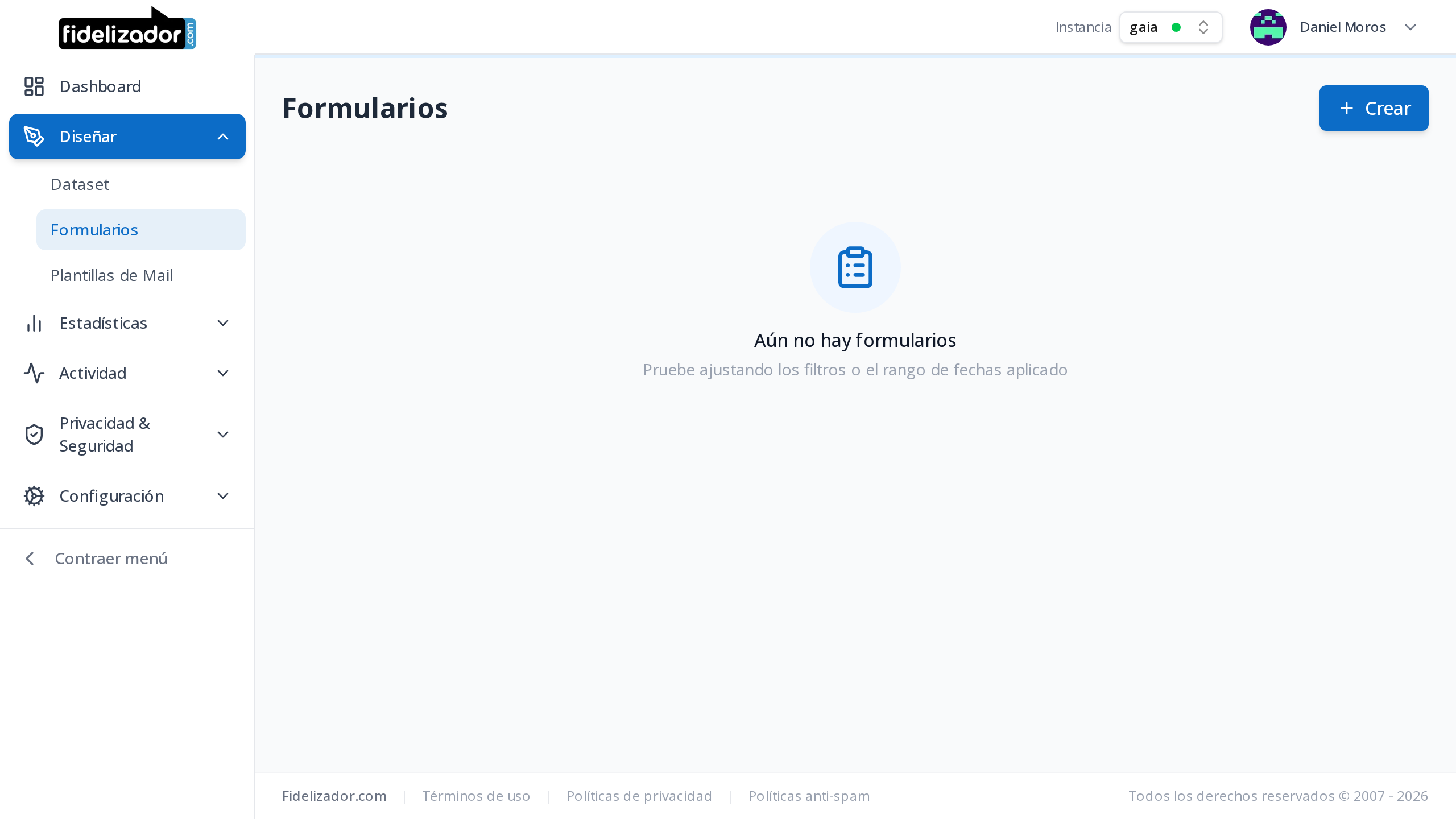 Fidelizador: construye tus Formularios